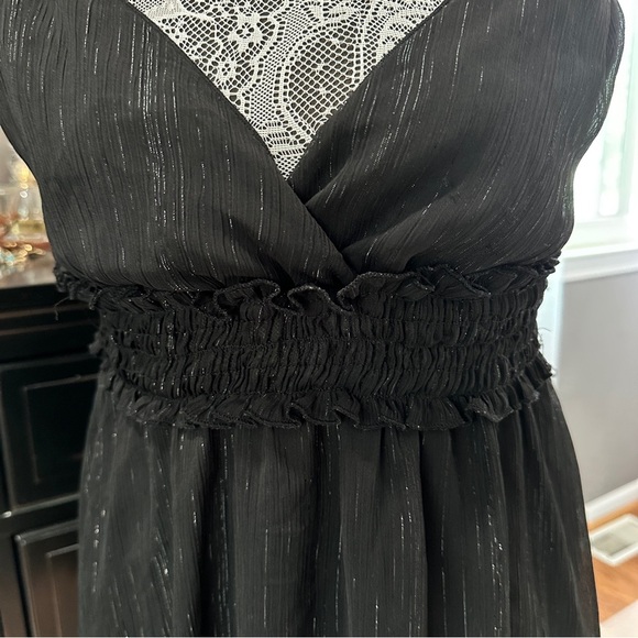 Vintage Jordache Y2K Black Babydoll Tunic Top Metallic Juniors Size Large - Picture 5 of 15